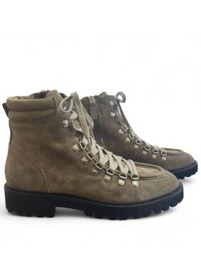 New Men's AQUATALIA Zip, Lace-Up Leather Combat Boots Size US 9.5